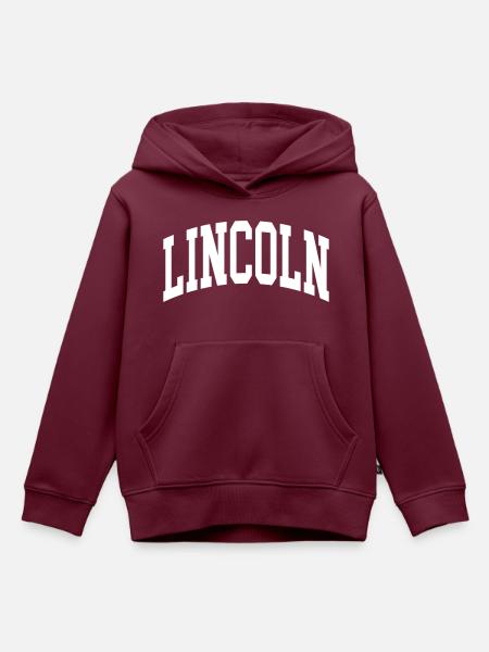 Lincoln - Kinder Premium Organic Hoodie - Burgunderrot