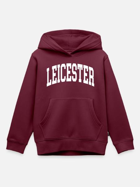 Leicester - Kinder Premium Organic Hoodie - Burgunderrot