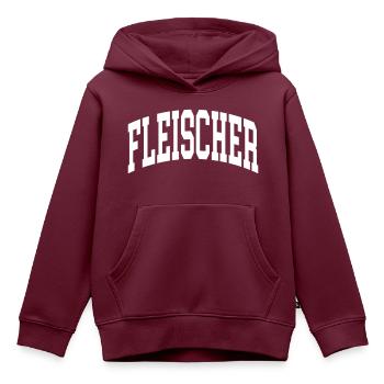 Fleischer - Kinder Premium Organic Hoodie - Burgunderrot - Vorne - AI Model Kid Female (0cm)