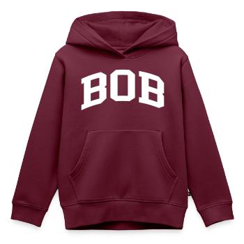 Bob - Kinder Premium Organic Hoodie - Burgunderrot - Vorne - AI Model Kid Female (0cm)
