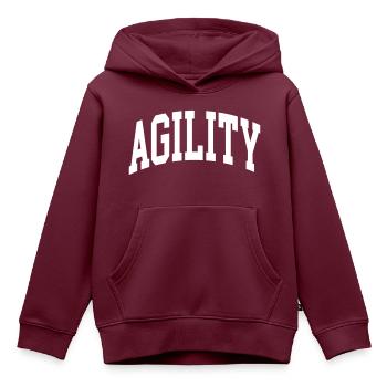 Agility - Kinder Premium Organic Hoodie - Burgunderrot - Vorne - AI Model Kid Female (0cm)