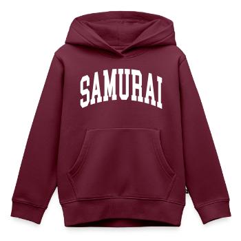 Samurai - Kinder Premium Organic Hoodie - Burgunderrot - Vorne - AI Model Kid Female (0cm)