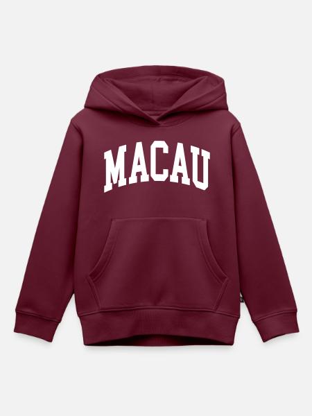 Macau - Kinder Premium Organic Hoodie - Burgunderrot
