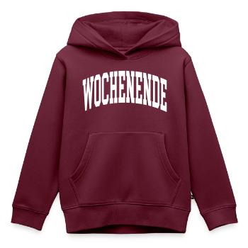 Wochenende - Kinder Premium Organic Hoodie - Burgunderrot - Vorne - AI Model Kid Female (0cm)