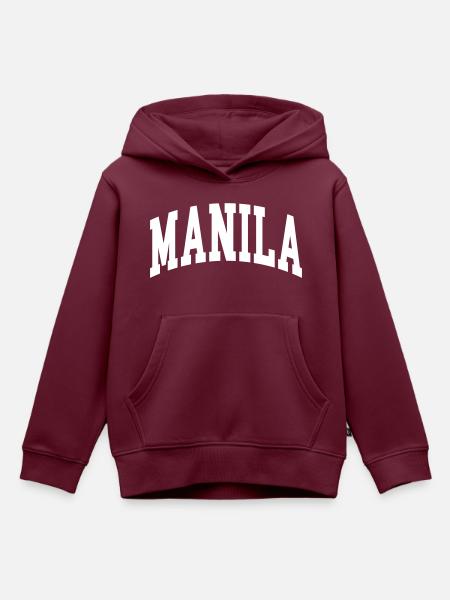 Manila - Kinder Premium Organic Hoodie - Burgunderrot