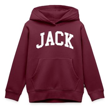 Jack - Kinder Premium Organic Hoodie - Burgunderrot - Vorne - AI Model Kid Female (0cm)