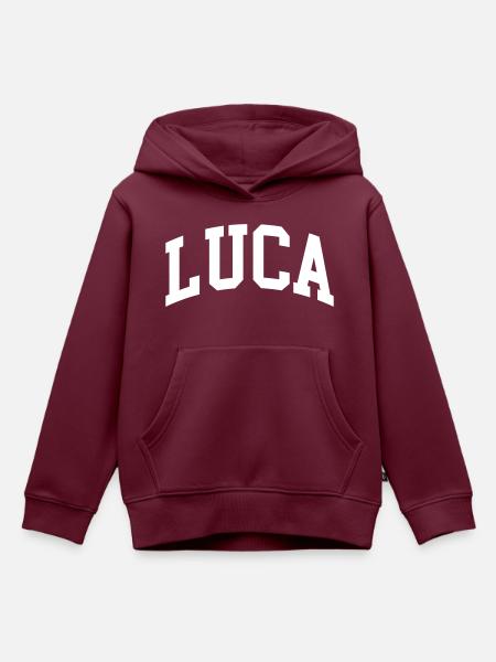 Luca - Kinder Premium Organic Hoodie - Burgunderrot