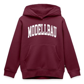 Modellbau - Kinder Premium Organic Hoodie - Burgunderrot - Vorne - AI Model Kid Female (0cm)
