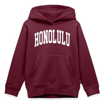 Honolulu - Kinder Premium Organic Hoodie - Burgunderrot - Vorne - AI Model Kid Female (0cm)