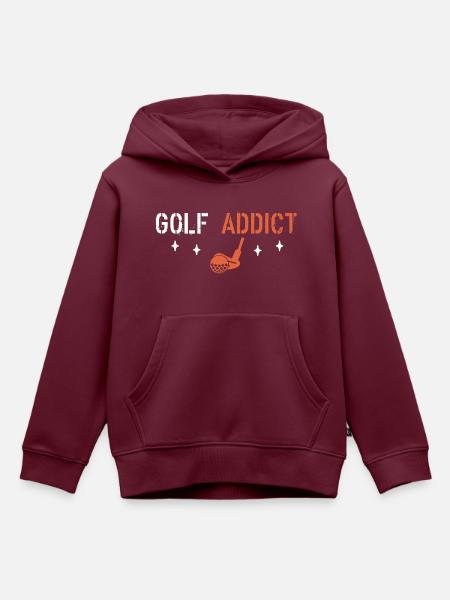 Golf-Süchtige - Kinder Premium Organic Hoodie - Burgunderrot