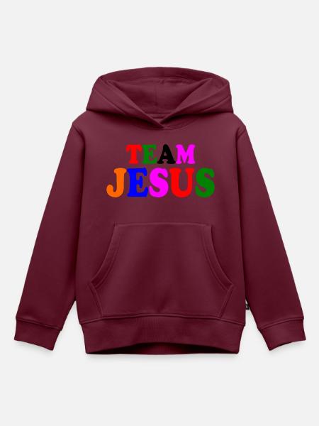 Team jesus - Kinder Premium Organic Hoodie - Burgunderrot
