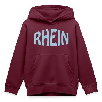 RHEIN - Kinder Premium Organic Hoodie - Burgunderrot - Vorne - AI Model Kid Female (0cm)