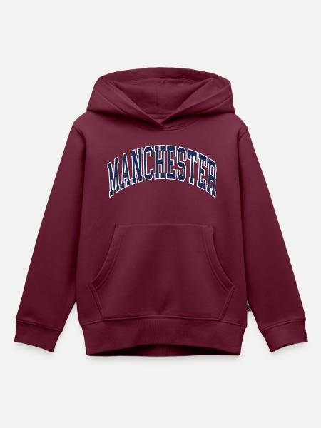 Manchester - Kinder Premium Organic Hoodie - Burgunderrot