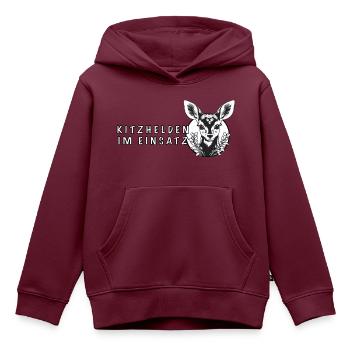 KitzHelden im Einsatz - Kinder Premium Organic Hoodie - Burgunderrot - Vorne - AI Model Kid Female (0cm)