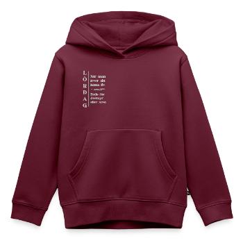 Samstag – Dein schönstes Leben - Kinder Premium Organic Hoodie - Burgunderrot - Vorne - AI Model Kid Female (0cm)