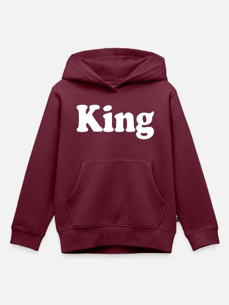 King - Kinder Premium Organic Hoodie - Burgunderrot