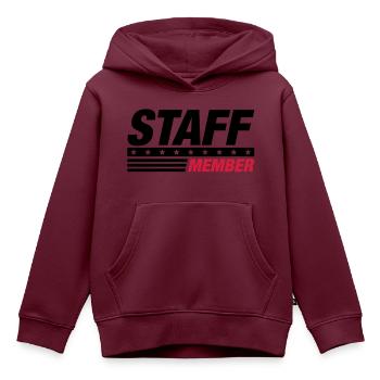 staff - Kinder Premium Organic Hoodie - Burgunderrot - Vorne - AI Model Kid Female (0cm)