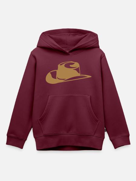 Hut Cowboy-Hut 807 - Kinder Premium Organic Hoodie - Burgunderrot