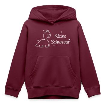 Kleine Schwester - Kinder Premium Organic Hoodie - Burgunderrot - Vorne - AI Model Kid Female (0cm)