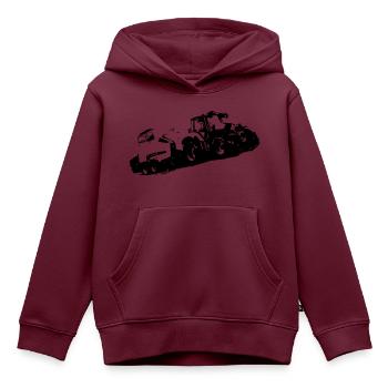Deutz Traktor beim Strohpressen - Kinder Premium Organic Hoodie - Burgunderrot - Vorne - AI Model Kid Female (0cm)