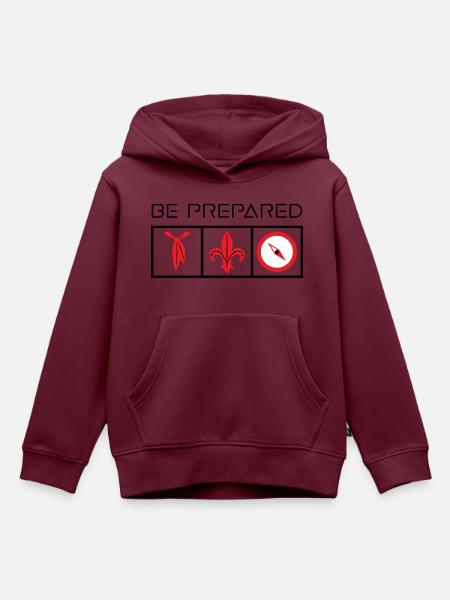 Pfadfinder: be prepared - Kinder Premium Organic Hoodie - Burgunderrot