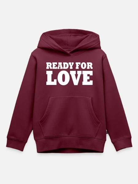Ready for love - Kinder Premium Organic Hoodie - Burgunderrot