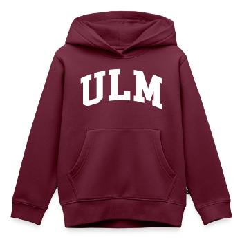 Ulm - Kinder Premium Organic Hoodie - Burgunderrot - Vorne - AI Model Kid Female (0cm)