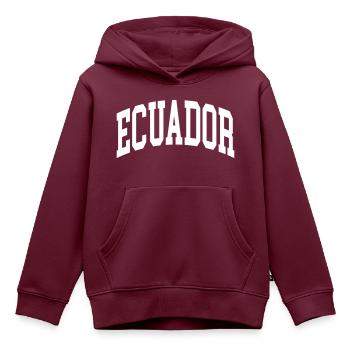 Ecuador - Kinder Premium Organic Hoodie - Burgunderrot - Vorne - AI Model Kid Female (0cm)