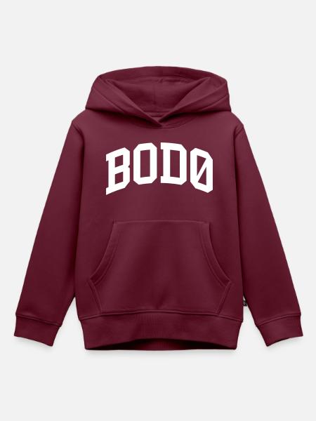 Bodø - Kinder Premium Organic Hoodie - Burgunderrot