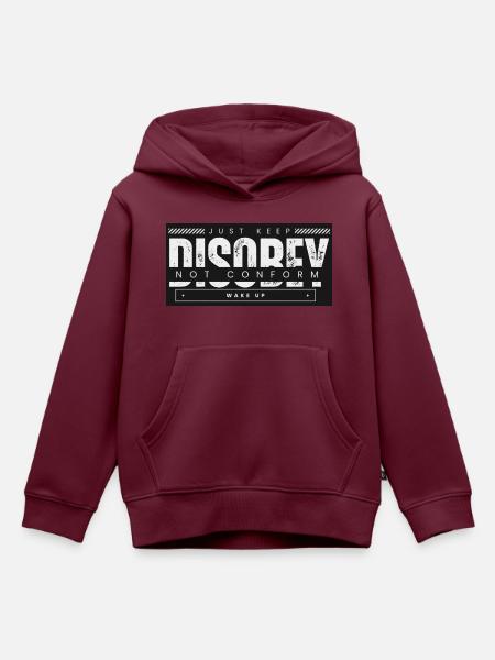 UNGEHORSAM - SIE LEBEN - Kinder Premium Organic Hoodie - Burgunderrot