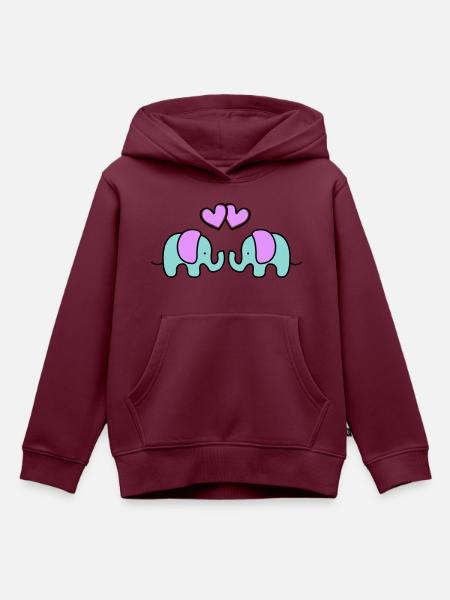 baby elefanten - Kinder Premium Organic Hoodie - Burgunderrot