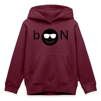 booN - Noob: Zeige deinen Humor! - Kinder Premium Organic Hoodie - Burgunderrot - Vorne - AI Model Kid Female (0cm)