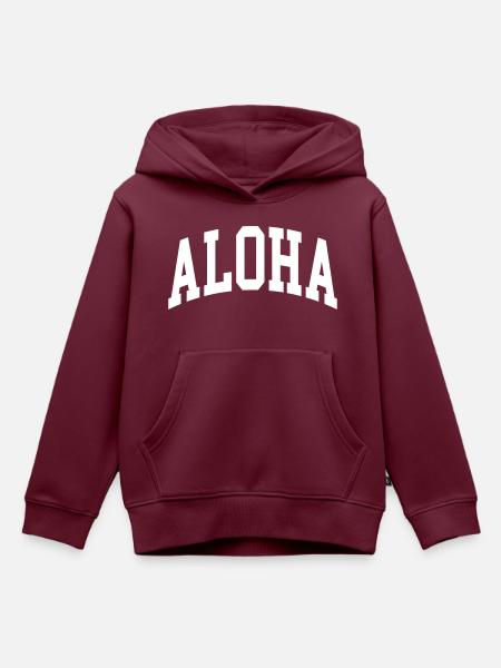 Aloha - Kinder Premium Organic Hoodie - Burgunderrot