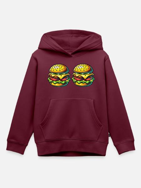 Hamburger - Kinder Premium Organic Hoodie - Burgunderrot