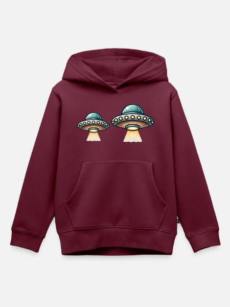 ufo 2 - Kinder Premium Organic Hoodie - Burgunderrot