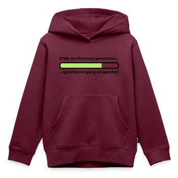 Ignoriervorgang - Kinder Premium Organic Hoodie - Burgunderrot - Vorne - AI Model Kid Female (0cm)