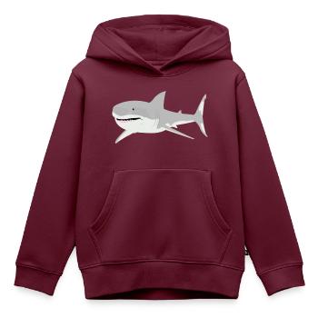 hai - Kinder Premium Organic Hoodie - Burgunderrot - Vorne - AI Model Kid Female (0cm)