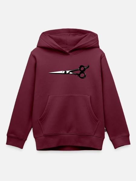 Schere - Kinder Premium Organic Hoodie - Burgunderrot
