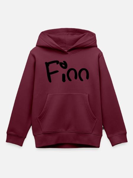 finn - Kinder Premium Organic Hoodie - Burgunderrot