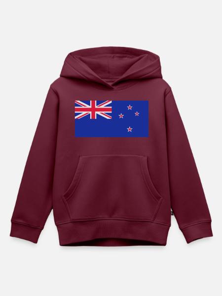 Neuseeland - Kinder Premium Organic Hoodie - Burgunderrot