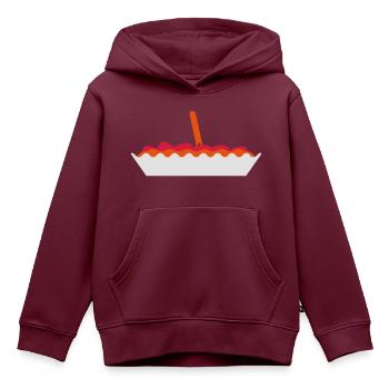 Yummy Currywurst - Kinder Premium Organic Hoodie - Burgunderrot - Vorne - AI Model Kid Female (0cm)