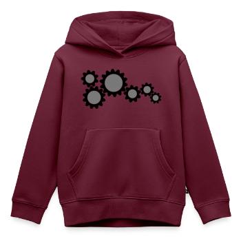 Zahnrader, Getriebe - Kinder Premium Organic Hoodie - Burgunderrot - Vorne - AI Model Kid Female (0cm)