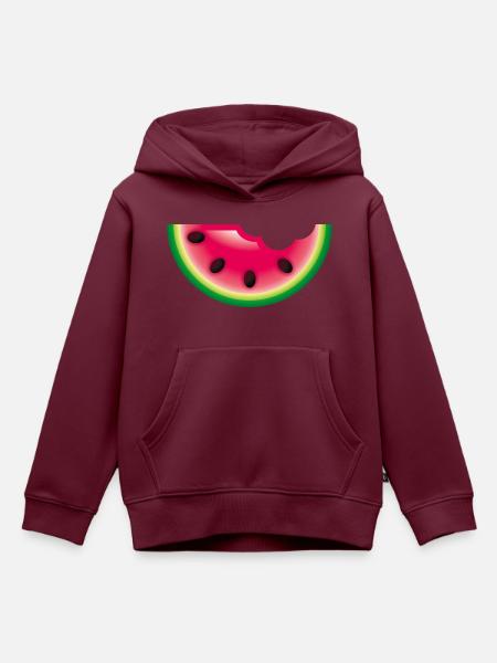 Smiley Watermelon - Kinder Premium Organic Hoodie - Burgunderrot