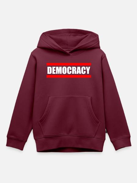 DEMOCRACY - Demokratie - Kinder Premium Organic Hoodie - Burgunderrot
