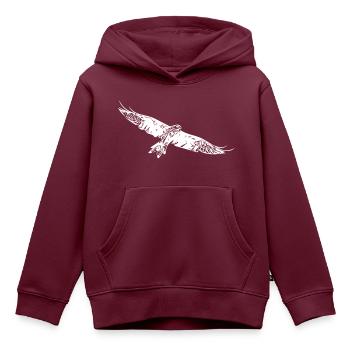 Greifvogel auf breiten Schwingen - Kinder Premium Organic Hoodie - Burgunderrot - Vorne - AI Model Kid Female (0cm)