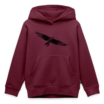 Greifvogel auf breiten Schwingen - Kinder Premium Organic Hoodie - Burgunderrot - Vorne - AI Model Kid Female (0cm)
