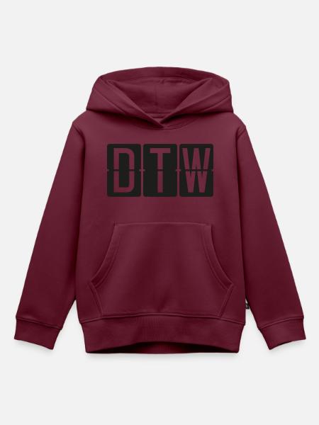 Detroit - Kinder Premium Organic Hoodie - Burgunderrot