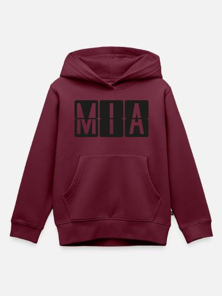 Miami - Kinder Premium Organic Hoodie - Burgunderrot