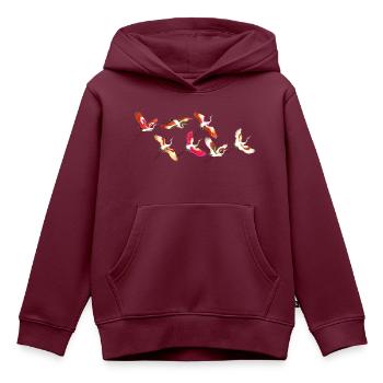 Kraniche - Kinder Premium Organic Hoodie - Burgunderrot - Vorne - AI Model Kid Female (0cm)