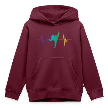 Karate Mädchen - Kinder Premium Organic Hoodie - Burgunderrot - Vorne - AI Model Kid Female (0cm)